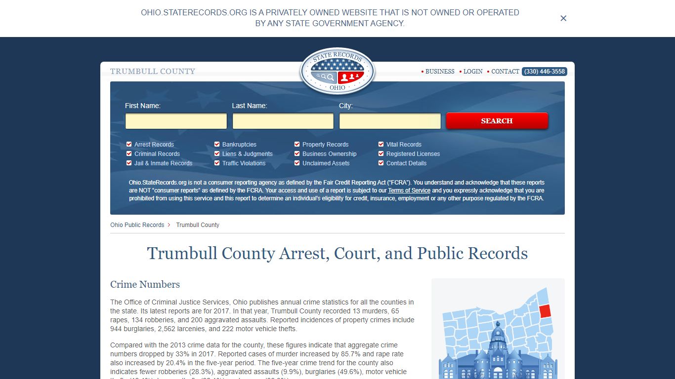Trumbull County Arrest, Court, and Public Records
